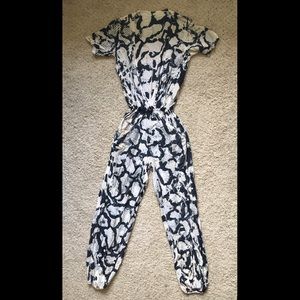 Planet Blue Snakeskin Print Jumpsuit